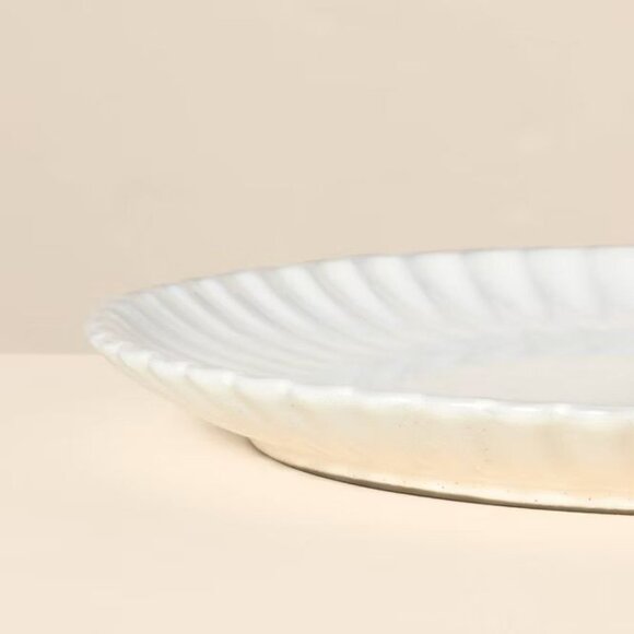 4pk 10.5" Scalloped Edge Stoneware Dinner Plates Cream - Hearth & Hand Magnolia - Picture 4 of 7